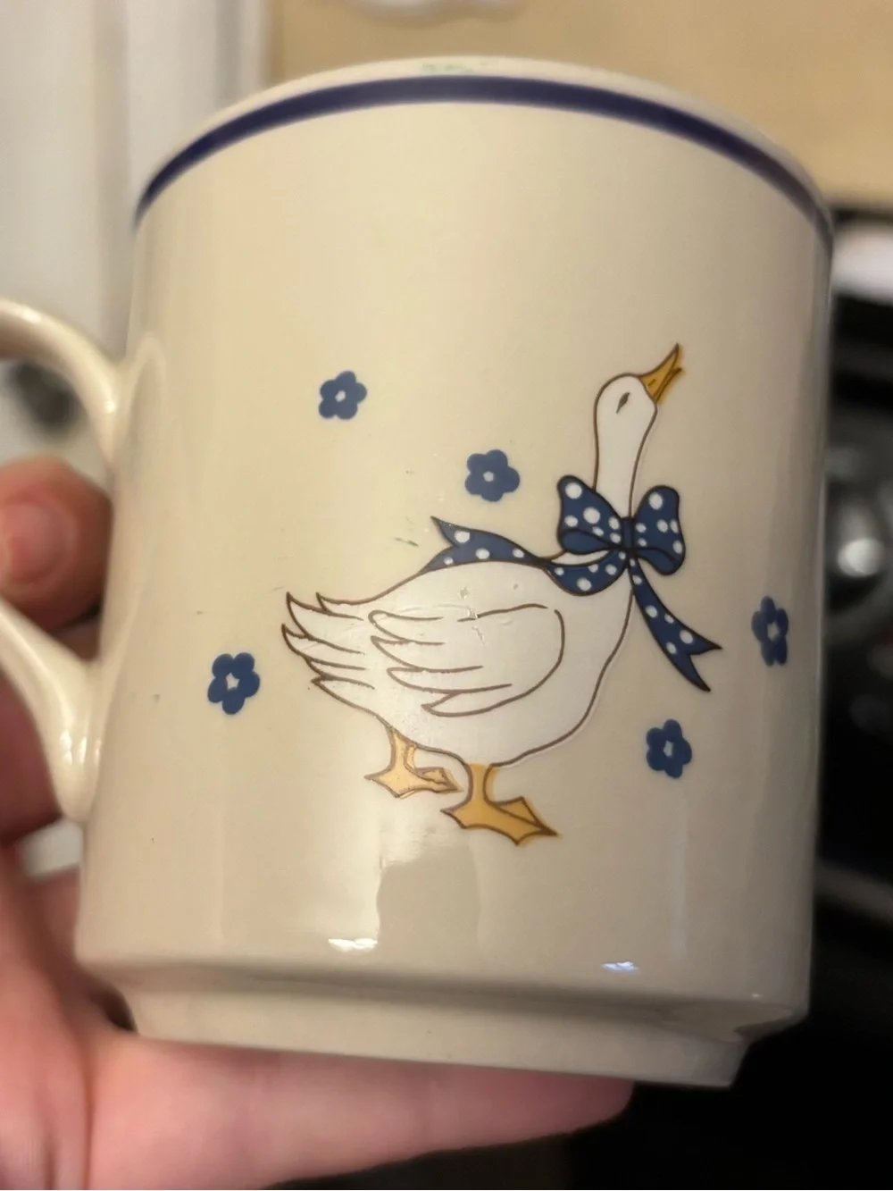 White goose Vtg plate coffee mug cottage core
